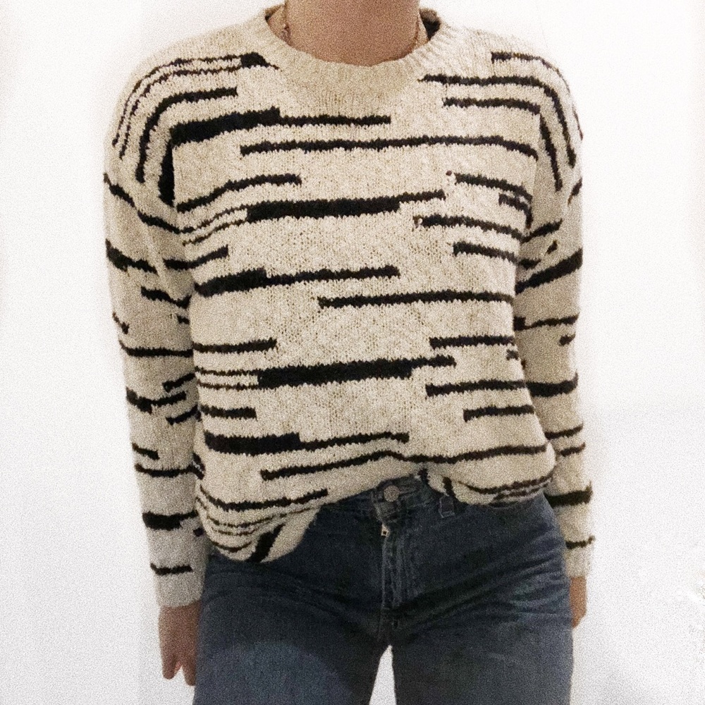 Forever 21 black and white striped sweater